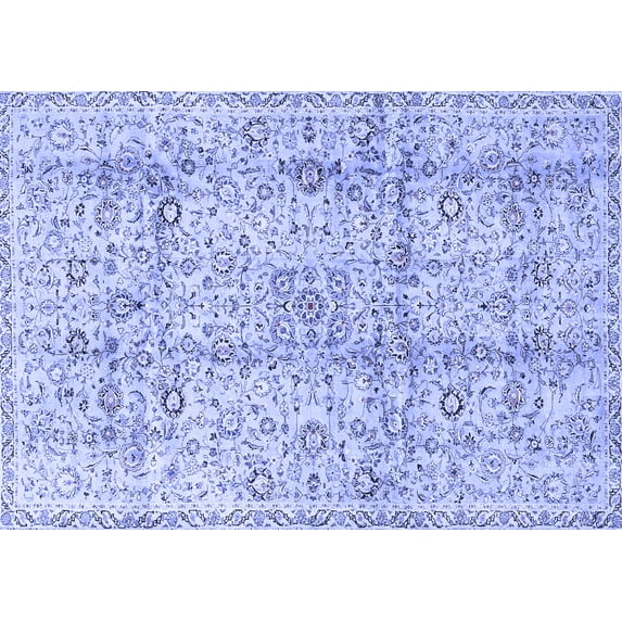 Ahgly Company Machine Washable Indoor Rectangle Persian Blue Traditional Area Rugs, 2' x 4'