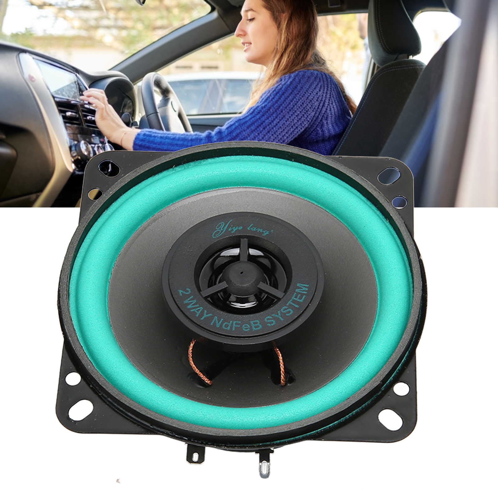 Fugacal Stereo Car Loudspeaker,4 Inch Car Speakers 100W High Power Mid Range Stereo High Sensitivity Car Coaxial Speaker for Car Sound Systems,Car Speakers - image 4 of 8