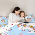 thumbnail image 4 of Manfei Cartoon Rainbow Twin Comforter Sets,Cute Unicorn Bedding Set,Blue,Polkadot Reversible,2 Pieces,1 Comforter and 1 Pillowcase, 4 of 7