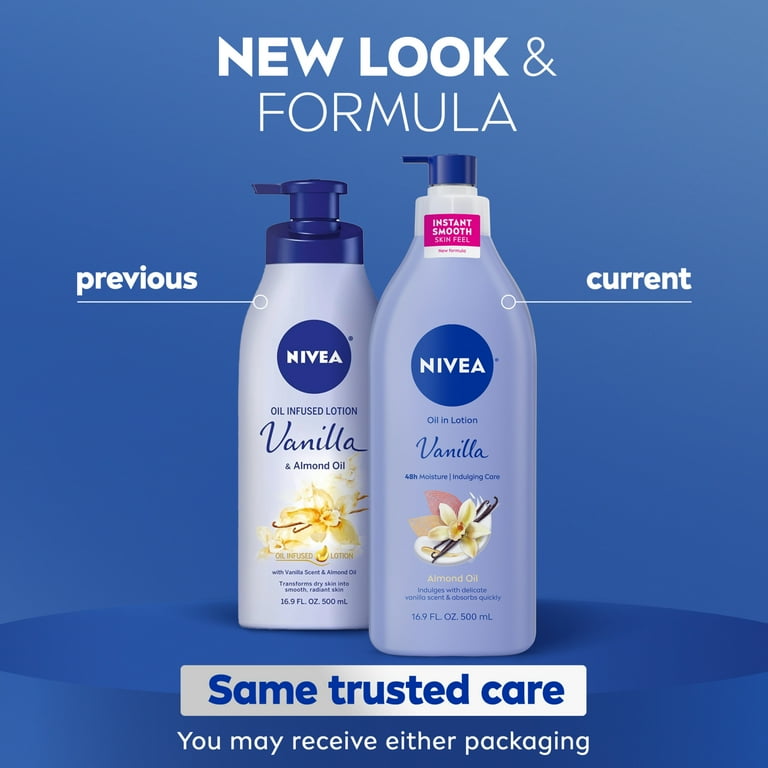 NIVEA Vanilla and Almond Oil Body Lotion, Moisturizing for Dry