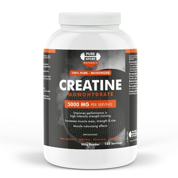 Pure Sport Naturals Creatine Monohydrate Powder 900g (180 Servings)