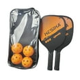 thumbnail image 3 of Raqueta de paddle Pickleball portátil, bolsa de almacenamiento de 2 raquetas con 4 bolas, bolsa de almacenamiento de madera con agarre cómodo para Naranja DYNWAVEMX Paletas de pickleball, 3 of 8