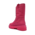 thumbnail image 2 of Schutz Jacy Hot Pink Pull On Mid Calf Lug Sole Moto Fashion Bootie Ankle Boots (Hot Pink, 7.5), 2 of 6
