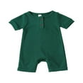 thumbnail image 1 of PENGXIANG Lovely Baby Romper  Short Sleeve  Neck Solid Color Ribbed Buttoned Short Pants for Summer Spring  Kids Clothing, 1 of 7