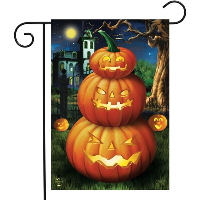 Lanterns Halloween Garden Flag Carved Pumpkins 12.5 "x 18" Halloween Garden Flag Pumpkin Ghost Pattern