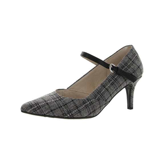 LifeStride Womens Sandrine Mary Jane Plaid Dress Heels