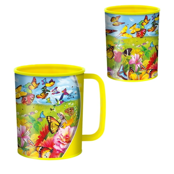3D LiveLife Cup – Butter Flutter by Deluxebase. 10oz Lenticular Butterfly Kids Cup by M. Searle