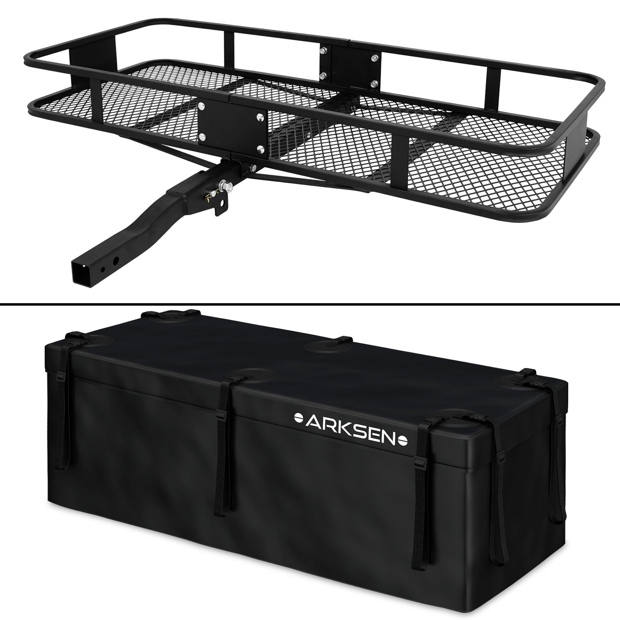 ARKSEN Heavy Duty Angled Cargo Carrier Tow Hitch with Waterproof Bag