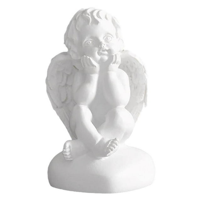 Xingzhi Resin White Angel Statue Desktop Decor Collection Window Props Christmas holding face