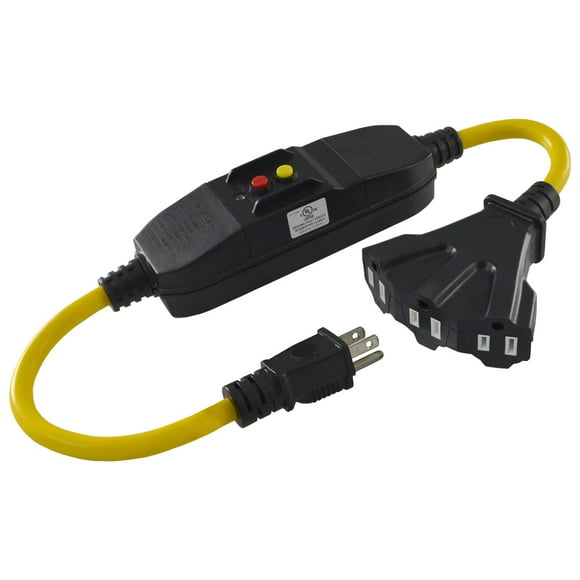 Conntek 2.5-Feet 15 Amp Tri-Outlet Cord (12/3) with in-line GFCI