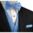 thumbnail image 4 of Men's Formal Tuxedo Vest, Bow-Tie & Hankie Set for Prom, Homecoming, Wedding, Cruise in Cornflower - L, 4 of 4