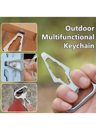 Multifunctional Key Buckle Mini Anti-Slip Titanium Keychain Stainless Steel  Key Ring Outdoor Portable EDC Tool