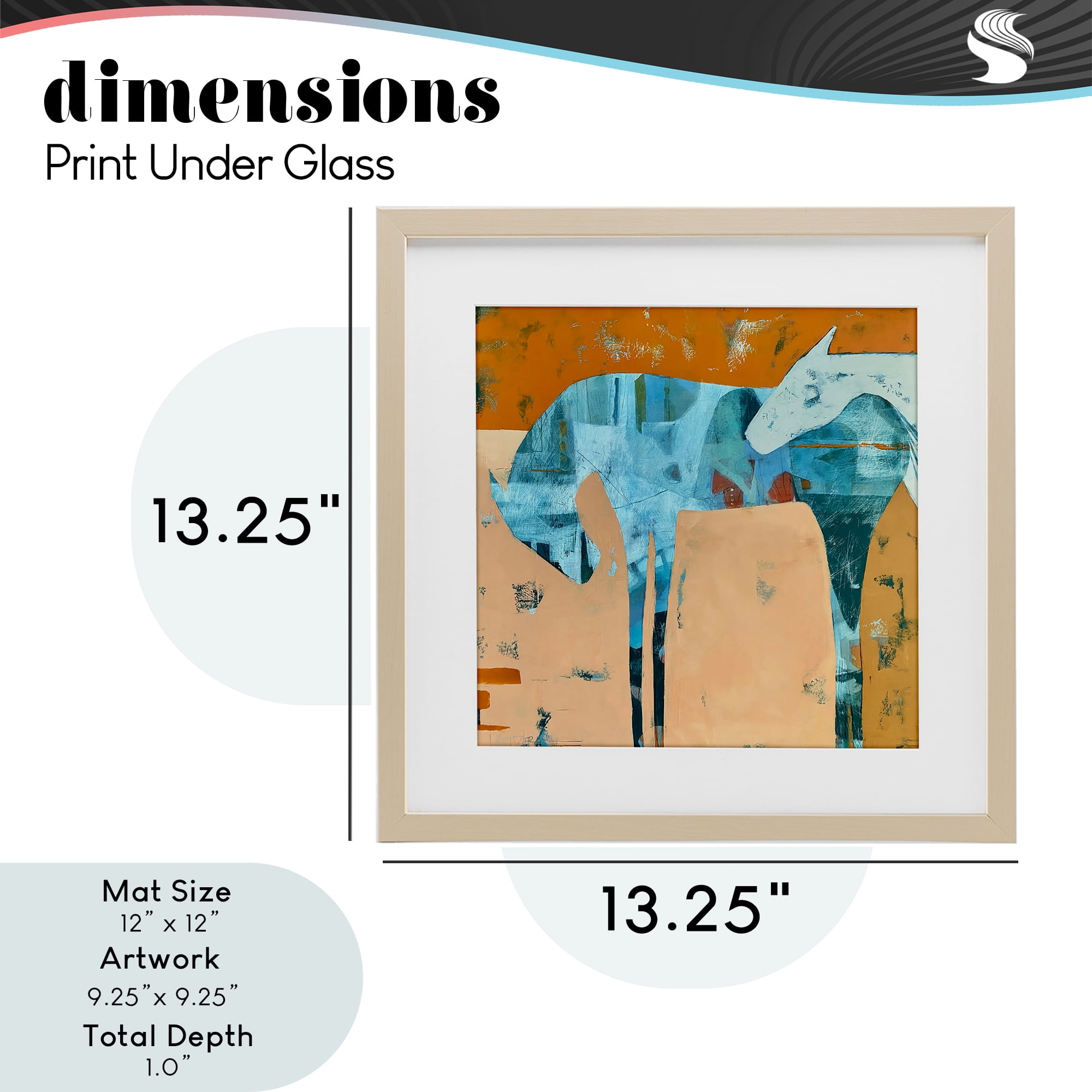Kindred Crush Horses Birch Framed Print Under Glass, design by Dianna Fritzler