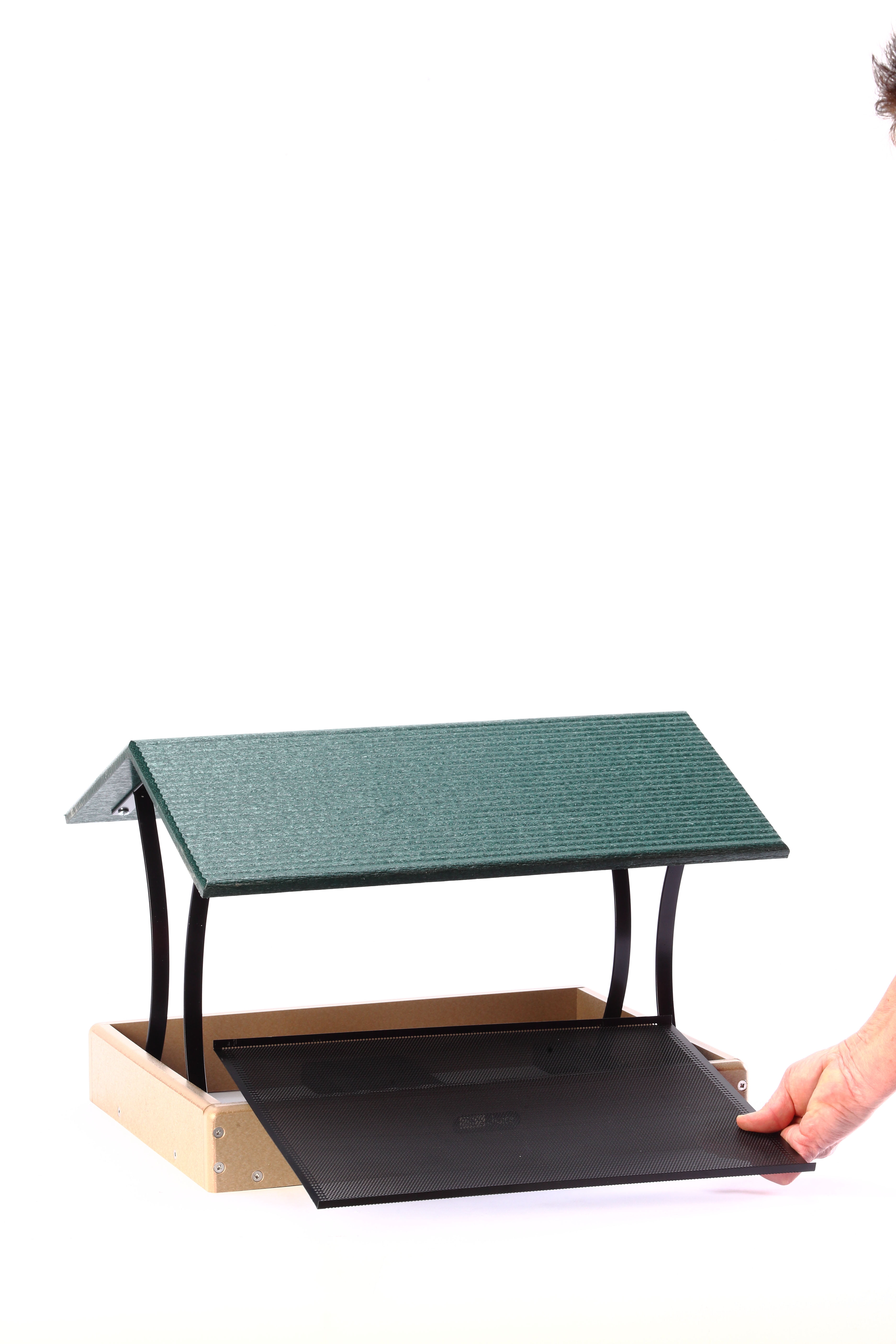 Birds Choice Green and Beige Fly-Thru Platform Bird Feeder