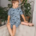 thumbnail image 4 of Fotbe Dolphins Pijama Estampada de 2 Piezas para Niños – Ropa de Dormir de Manga Corta Cómoda para Niños y Niñas, Camiseta y Shorts de Algodón-Small, 4 of 6