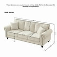 thumbnail image 4 of Newest 86" Modern 3-Seater Sofa with Rolled Arms,Chenille Upholstered Couch with Wood Legs , Nailhead Trim for Living Room, Apartment,Beige, 4 of 9