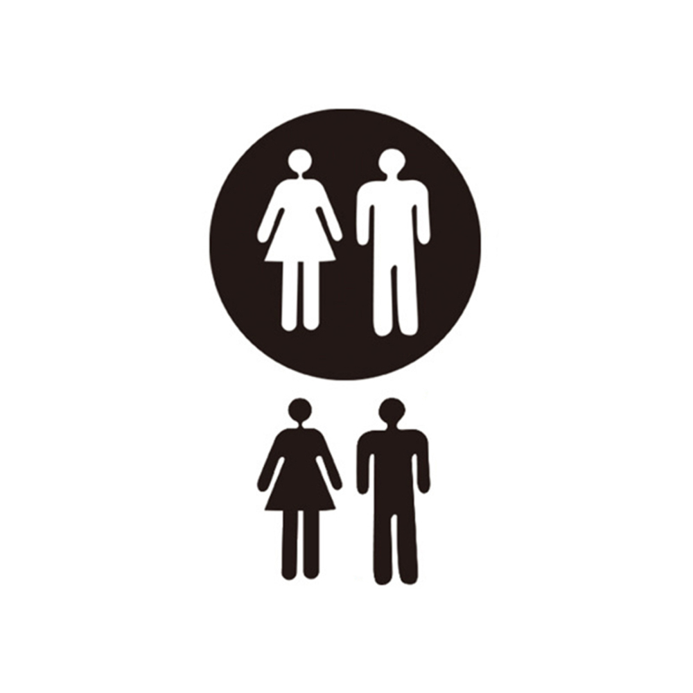 Toilet Symbol Washroom Toilet Decal Logo For Wall Door Bathroom