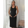thumbnail image 3 of Ekouaer Women's Maternity Dress Rib Knit Sleeveless Baby Shower Dresses Casual Bodycon Pregnancy Clothes, 3 of 7
