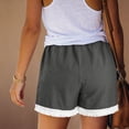 thumbnail image 6 of Women's Pajama Shorts Cotton Linen Lace Elastic Waist Sleep Shorts Stylish Lounge Shorts Casual Comfy Beach Sweat Shorts with Pockets Gray M(M), 6 of 8
