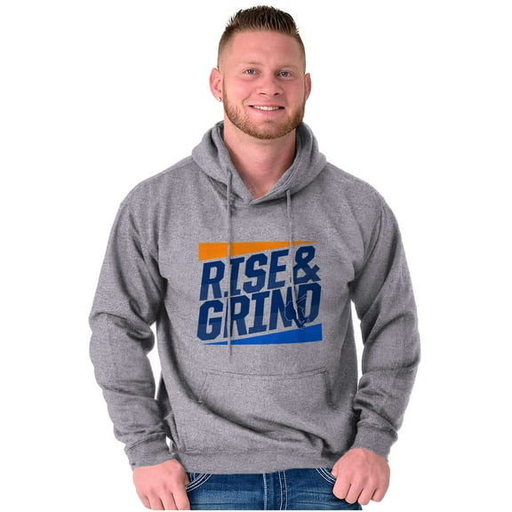 Rise and Grind Skateboarding Quote Hoodie Hooded Sweatshirt Men Brisco Brands S