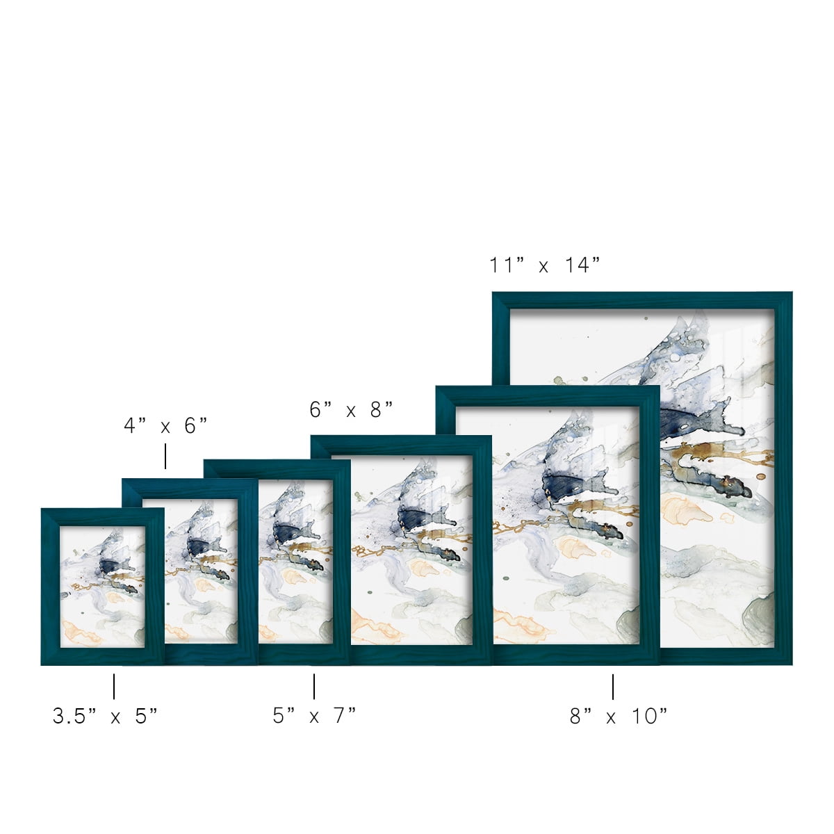 Organic Interlace II -Framed Print w/glass-Ocean Blue