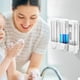 thumbnail image 5 of Juego de Dispensador de Jabón de ABS para Montar en Pared, Depósito de Líquido Recargable a Prueba de Fugas de 3 Cámaras, Instalación sin Taladro para Baño Cocina Hotel Baño Público., 5 of 6