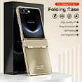 thumbnail image 2 of for Samsung Galaxy Z Flip 7 Case with Hinge Protection, Plating Ultra Slim Case Scratch-Resistant Hard PC Protective Shockproof Anti-Fingerprint Phone Cover for Samsung Galaxy Z Flip 7, Gold, 2 of 7