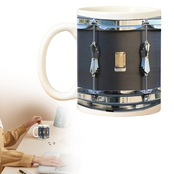 Drum Mug Funny Mugs For Women Vintage Drum Shaped Ceramic Mug Is A Hilarious And Perfect For Drumming Enthusiasts Made Of Ceramic It Features A Comfortable Grip, Glass