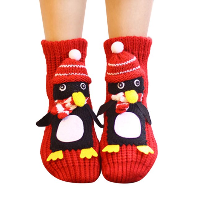 Christmas Socks Floor Handmade Woolen Knitting Fashion Cartoon Animal Christmas Gift