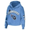 thumbnail image 2 of Women's WEAR by Erin Andrews Light Blue Tennessee Titans Plus Size Modest Cropped Pullover Hoodie, 2 of 3