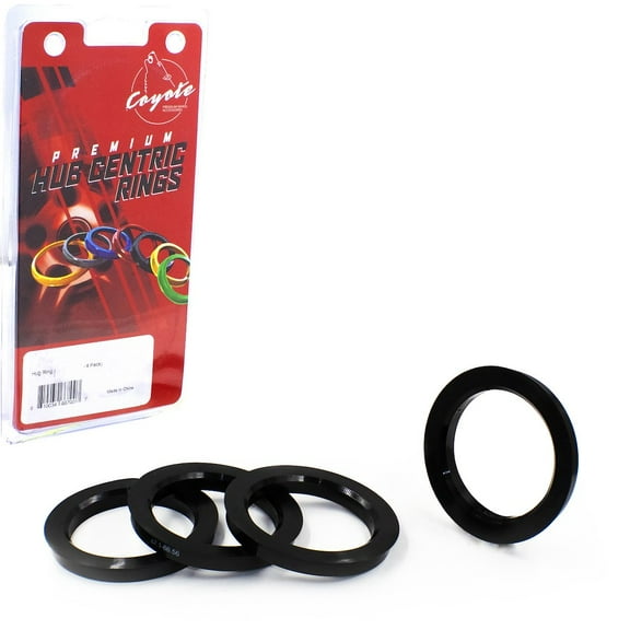 Coyote Wheel Accessories 87-7810 Wheel Hub Centric Ring Black Plastic Set Of 4