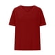 thumbnail image 5 of Camiseta para mujer,Blusa tipo túnica de manga corta con cuello en V para mujer, corte holgado, mezcla de poliéster y elastano, ropa informal, sopatenor, 5 of 9