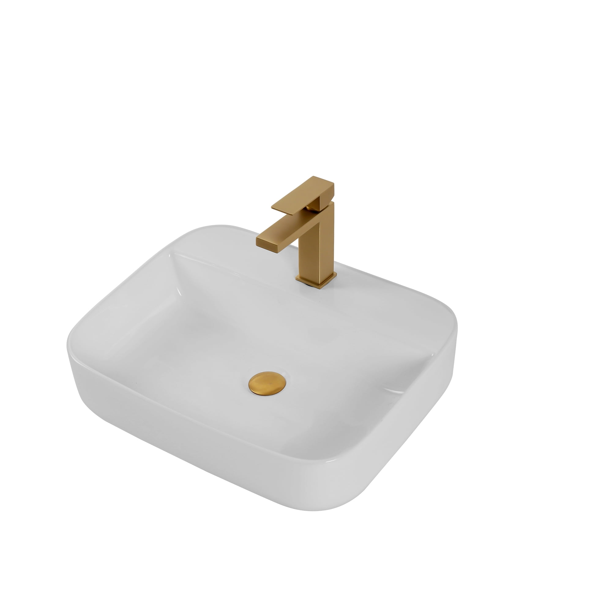 Bothwa Home Modern Bathroom Vessel Sink – Stylish Above-Counter White Porcelain Sink, Durable Ceramic, Easy Top-Mount Installation