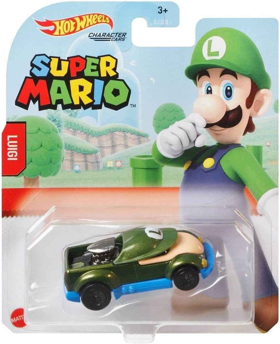 Hot Wheels 2021 Super Mario Character Cars Complete Set of 6 Diecast Vehicles from GJJ23-956G Release