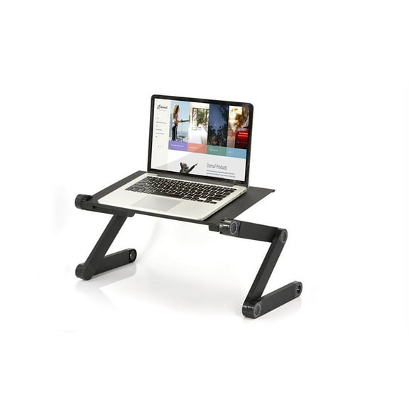 Eternal Portable Adjustable Laptop Desk Stand Table Vented | Light Weight Ergonomic Bed Tray Tablet Lap Desk, Black
