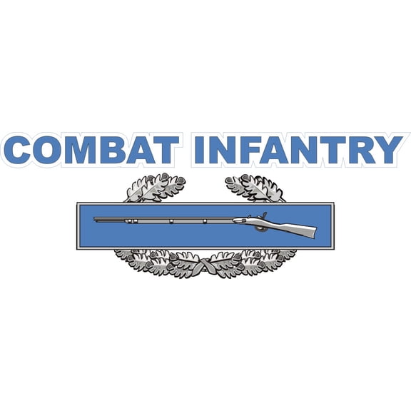 5.5 Inch Combat Infantry Badge with Text Decal Sticker