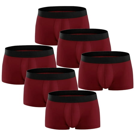 

Gubotare Mens Underwear Briefs Men s Boxer Briefs Pack Moisture-Wicking Cotton Blend Underwear smell-Control Sexy Boxer Briefs Wine M