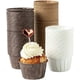 thumbnail image 1 of katbite Paper Muffinförmchen, 150 Stück Mini Cupcake Formen für Hochzeit, Geburtstag, Party, Einweg Backbecher in Weiß, Braun, Dunkelbraun, 1 of 5