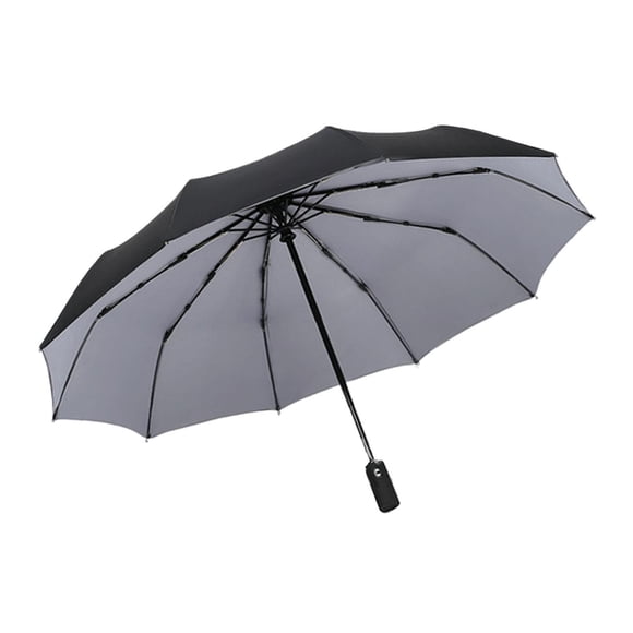 Paraguas plegable automático, paraguas portátil, paraguas de viaje para viajes al aire libre Gris