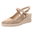 thumbnail image 6 of Modisza Pointed Closed Toe Wedge Sandals for Women Casual Slingback Suede Espadrilles Slip on Walking Shoes for Ladies Work size 6 Beige, 6 of 7