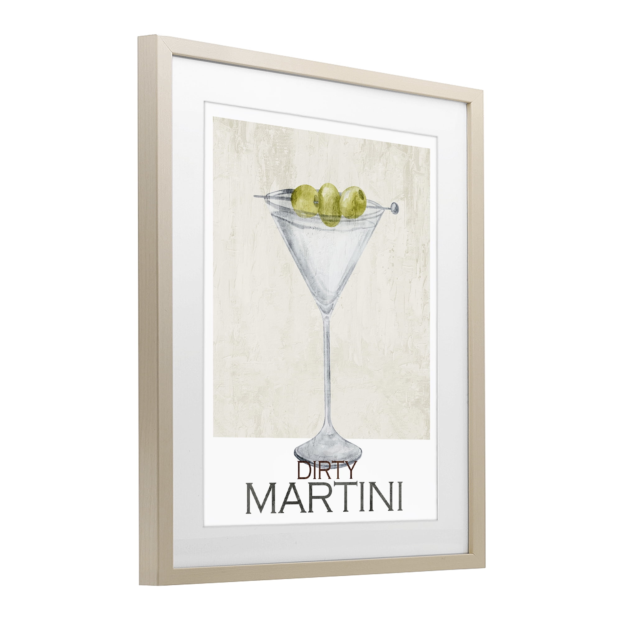 Stupell Industries Dirty Martini Olives Birch Framed Print Under Glass, design by Kim Allen
