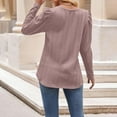 thumbnail image 4 of Wyobmus Womens Crew Neck Shirt Fall Puff Long Sleeve Fashion Tops Tunic Dressy Knitted Casual Sweater Clothes Cute Trendy Work Outfits Pink, 4 of 7