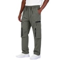thumbnail image 2 of LODIENY Plus Size (M-5XL) Hiking Pants for Men Lightweight Waterproof Windproof Tear Resistant Breathable Cargo Sweatpants Straight Leg Trousers with Multi Zipper Pockets Green L, 2 of 9