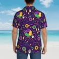 thumbnail image 6 of Haiem Mardi Gras and Donuts Printed Hawaiian Shirt for Men - Men’s Casual Beach Summer Shirts - Stretch Fabric with Modern Fit-Small, 6 of 9