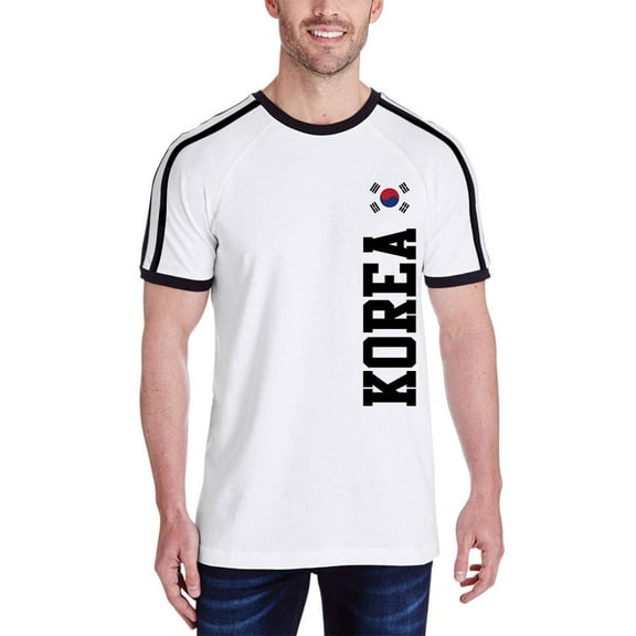 World Cup Korea Mens Soccer Jersey T-Shirt White-Black SM