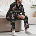 thumbnail image 7 of Lsque Mardi Gras Fleur de Lis Pattern Long Sleeve Pajama Set for Men - Soft 2-Piece Sleepwear and Loungewear Set with Pockets, Comfy Nightwear-Medium, 7 of 7