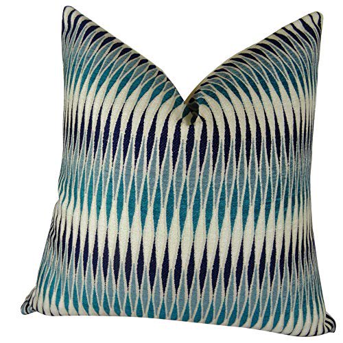 Plutus Thames River Cobalt HandmadeThrow Pillow, (16" x 16")