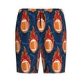 thumbnail image 4 of Naloa American Football and Fire Flames Men's Short Pajama Pants, Lounge Comfort Shorts with Elasticized Waistband and Side Pockets - Medium, 4 of 9