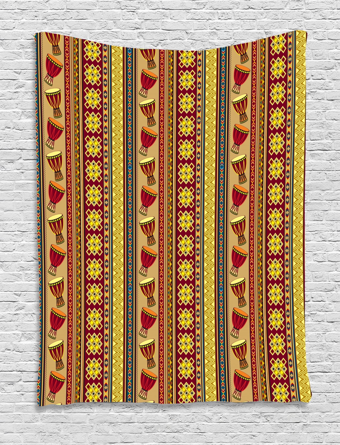 African Tapestry, Oriental Djembe Drums Music Culture in Africa Theme