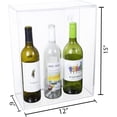 thumbnail image 2 of Better Display Cases Acrylic Three Wine Bottle Display Case with Clear Back Vertical or Horizontal Wall Mount - 15" x 6" x 12" (A120), 2 of 2